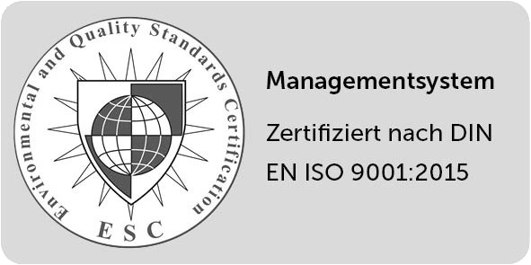 Siegel ISO 9001 zertifiziert